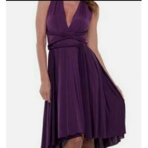 Dressy Collection Women’s Wrap Top Dress  Sz. XS. Purple  BridesMaidDress EUC